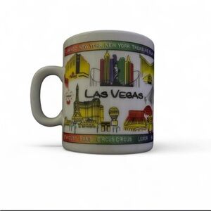 Vintage Las Vegas Skyline Colorful Small Ceramic Coffee Mug